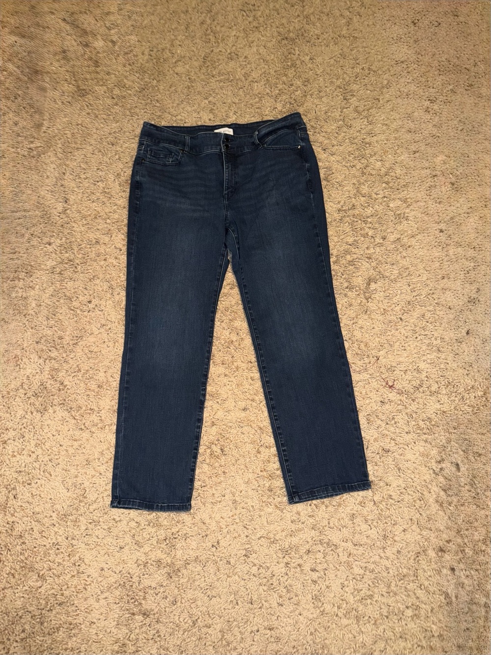 Dark Blue Women's straight leg tummy control high rise lane bryant jeans